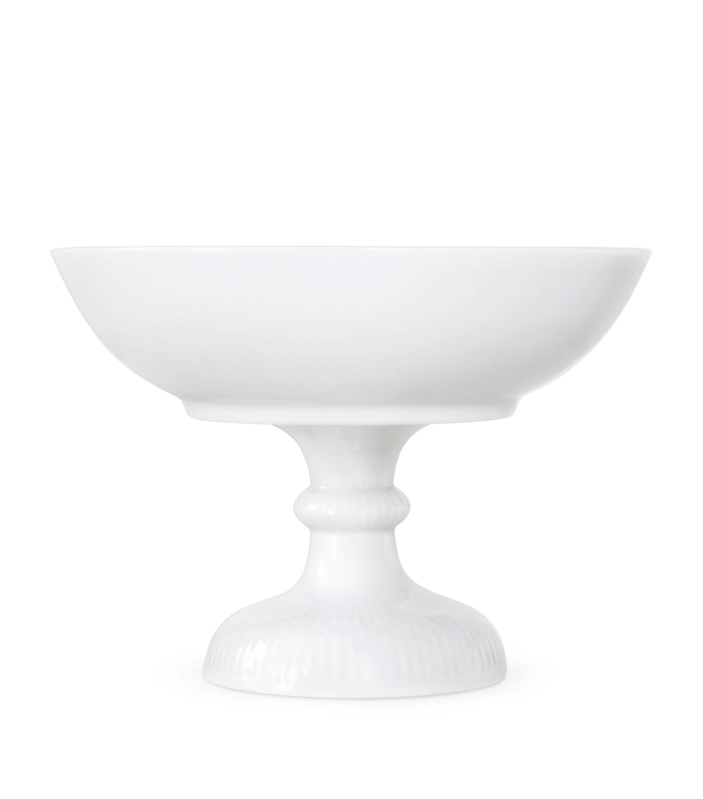 Royal Copenhagen white fluted bowl on foot 21cm, imported from the UK