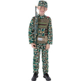 Smiffys Tarnfarben Militär Jungen Kostüm (Britische Marke)