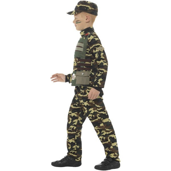 Smiffys Tarnfarben Militär Jungen Kostüm (Britische Marke)