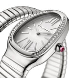 Bvlgari Serpenti Tubogas stainless steel diamond watch 35mm, imported from the UK