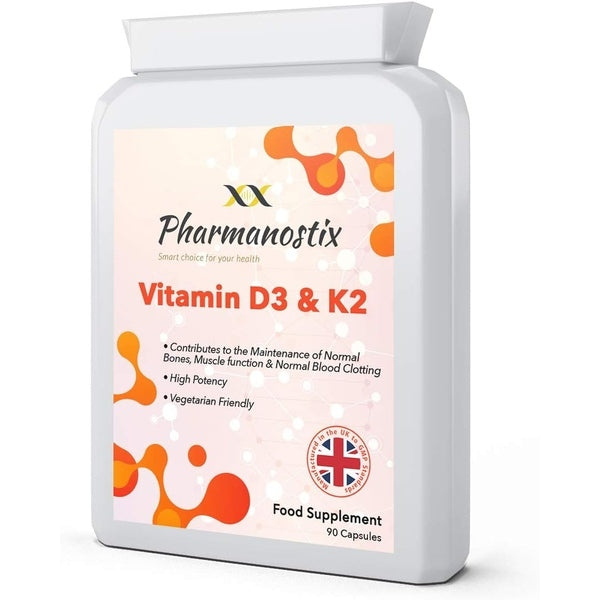 Pharmanostix Vitamin D3 3000 IU K2 100ug MK7 90 capsules, UK version