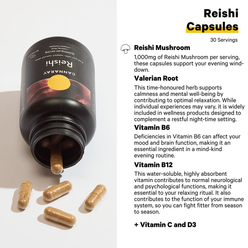 Cannaray Reishi Capsules 10,000mg 60 Capsules - British product