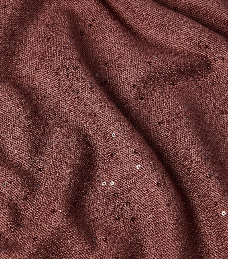 Brunello Cucinelli cashmere-silk sequinned scarf 200cm x 80cm - British product