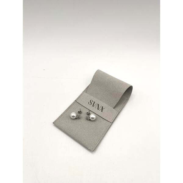 SVNX Pearl Diamante earrings in silver - British product