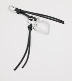 AllSaints metal spades keyring silver-tone leather trims, UK version