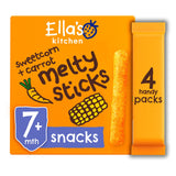 Ella's Kitchen Organic Sweetcorn & Carrot Melty Sticks Multipack Baby Snack 7+ Months 4x6g GOODS Sainsburys   