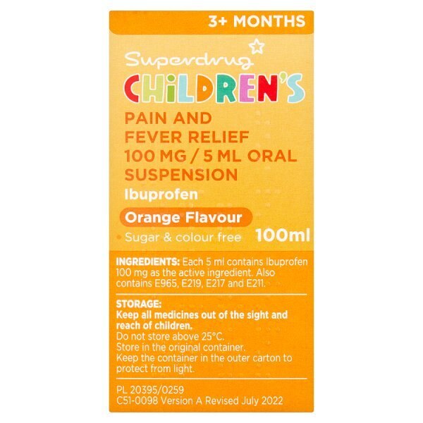 Superdrug Children's Pain and Fever Relief 100mg/5ml