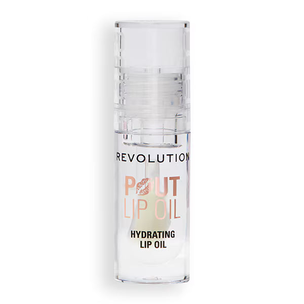 Huile pour les lèvres Revolution Pout Lychee Clear, importée du Royaume-Uni