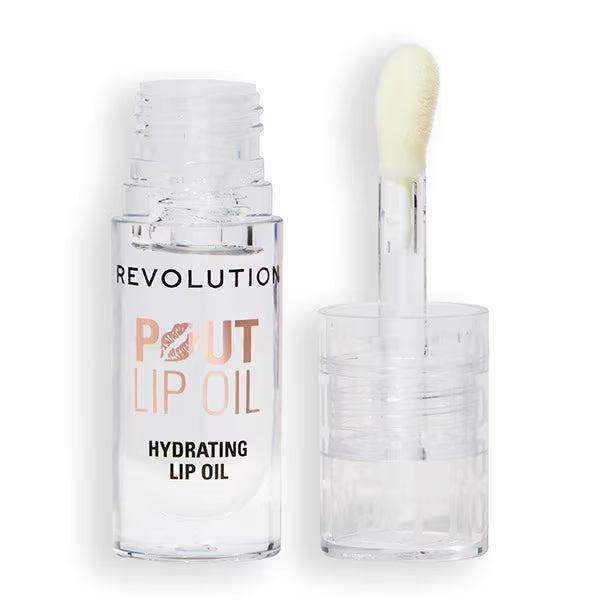 Huile pour les lèvres Revolution Pout Lychee Clear, importée du Royaume-Uni