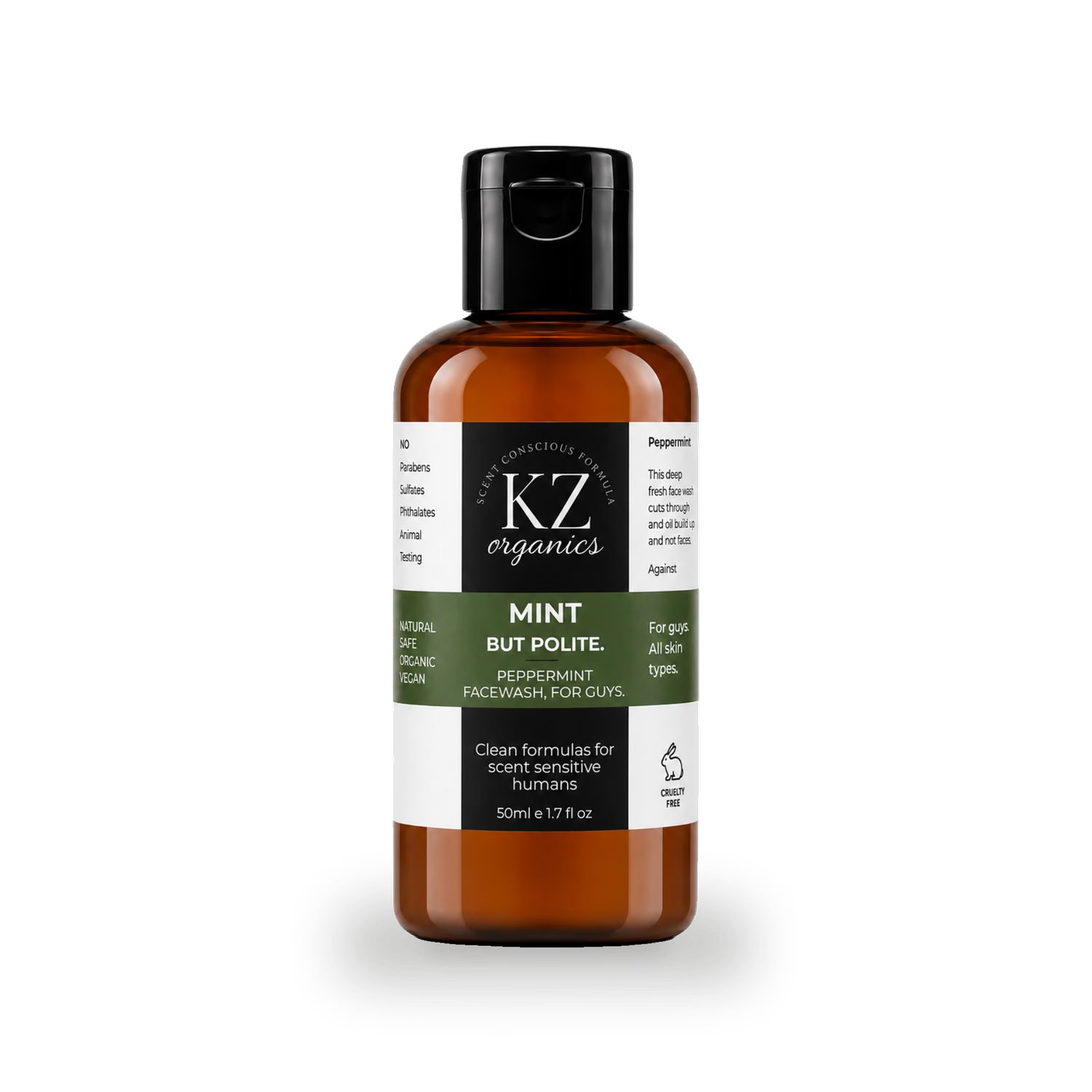KZ Organics mint face cleanser 200ml - British product