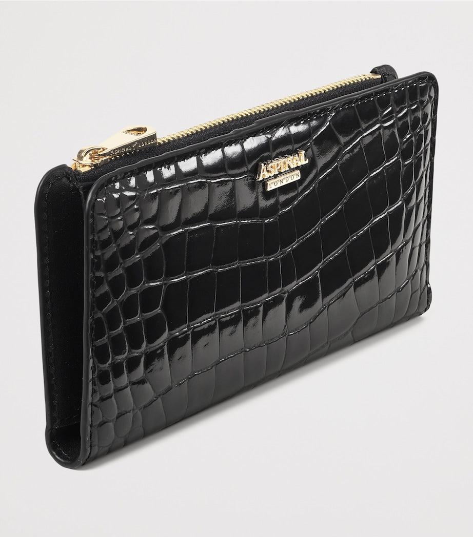 Aspinal of London croc-embossed large purse (British brand)