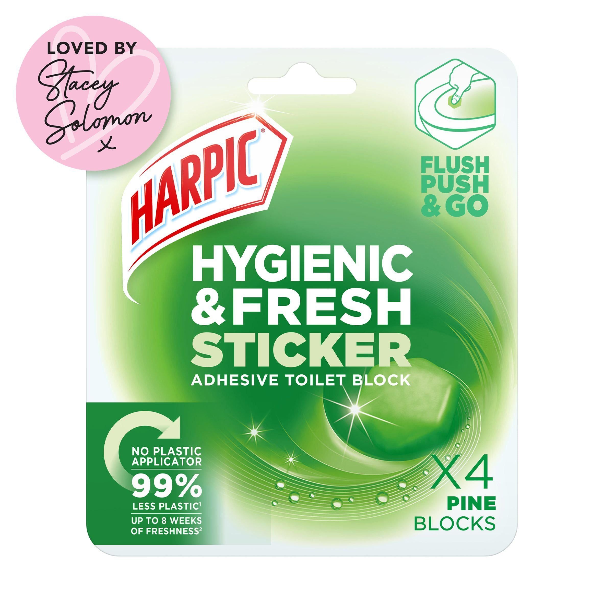 Harpic Hygienic & Fresh Pine Stickers Toilet Freshener GOODS Sainsburys   