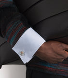 Tateossian Octo Gear cufflinks palladium rose gold - British product