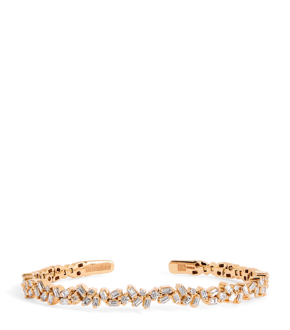 Suzanne Kalan rose gold and diamond bangle small, imported from the UK