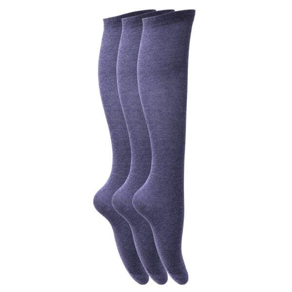 Girls Knee High School Socks (Pack Of 3) (UK Shoe 4-6) GOODS Superdrug Navy  