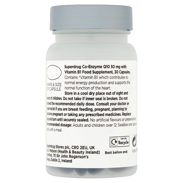 Superdrug Energy Co-Enzyme Q10 50mg With Vitamin B1 x30 GOODS Superdrug   