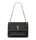 Saint Laurent Niki medium shoulder bag in textured calfskin (British brand)