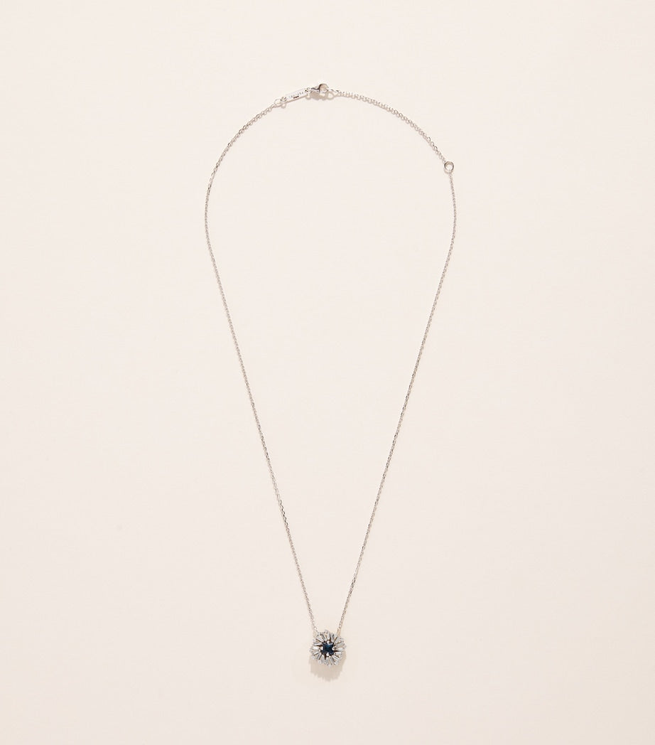 Suzanne Kalan white gold diamond sapphire necklace (British brand)