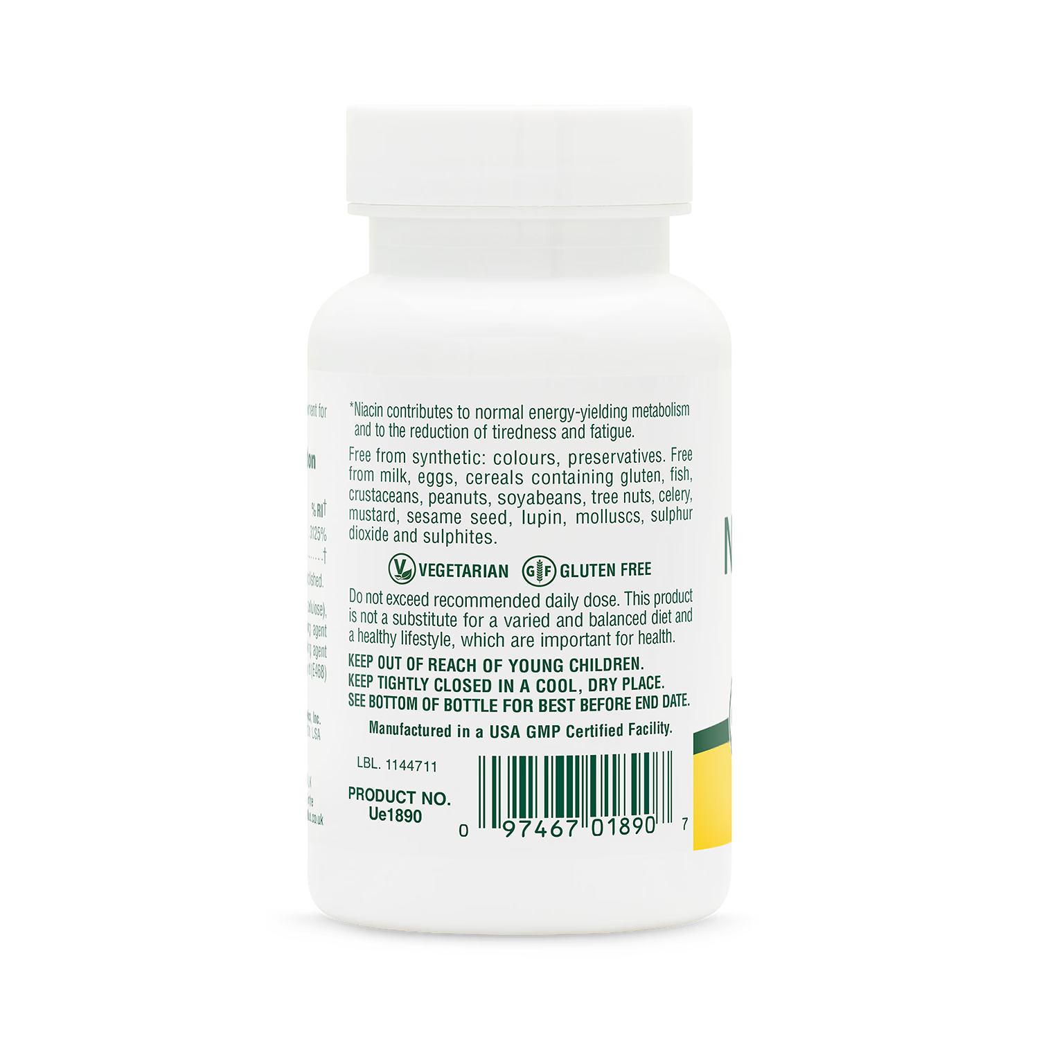 NaturesPlus nicotinamide 500mg tablets, UK version