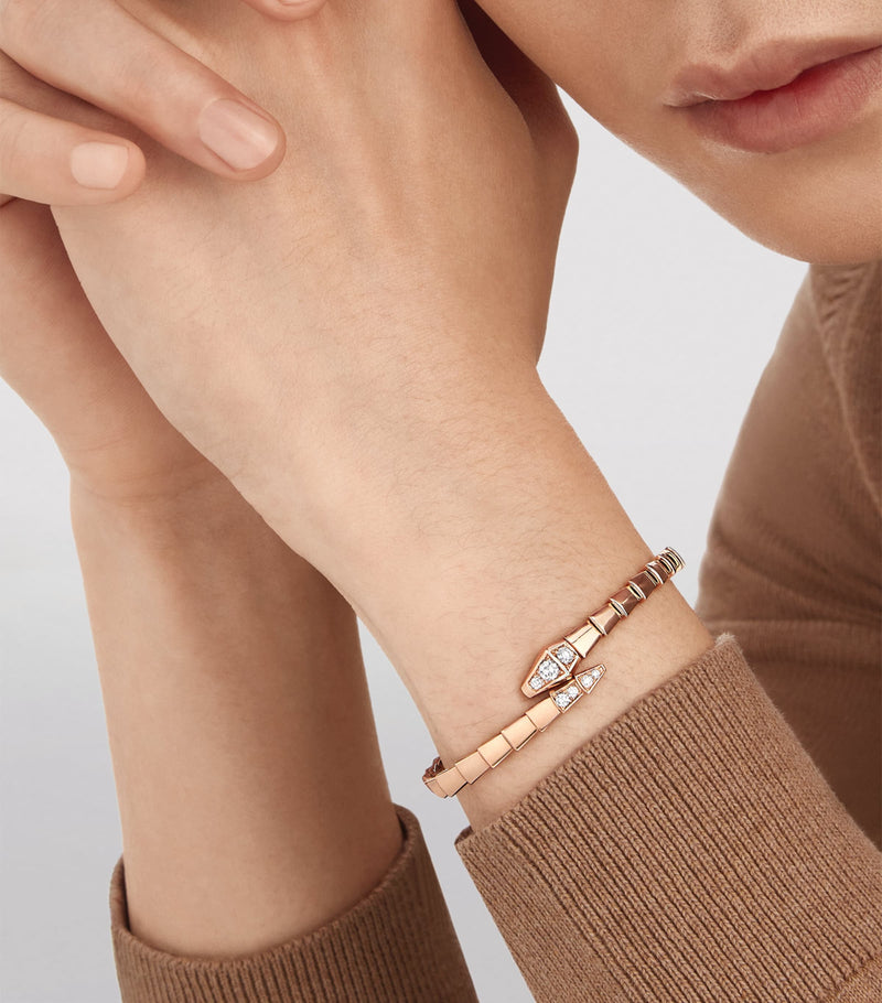 Bvlgari Serpenti Viper rose gold diamond bracelet, imported from the UK