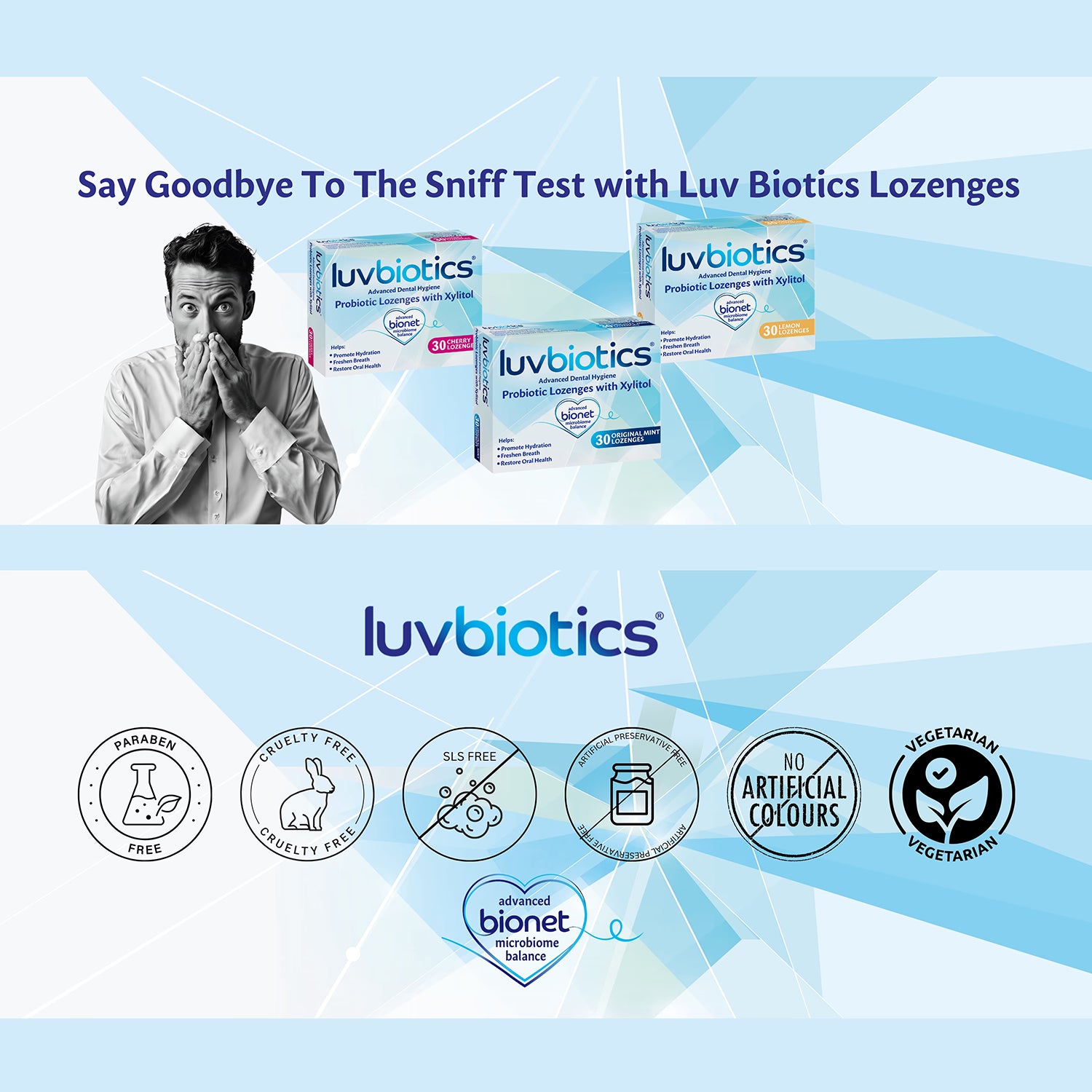 Luvbiotics probiotic dental lozenges 3-pack (British brand)