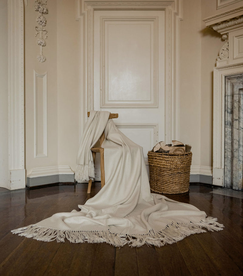 Araminta Campbell Woodland Alpaca-Blend Throw Blanket 150cm x 300cm - British product