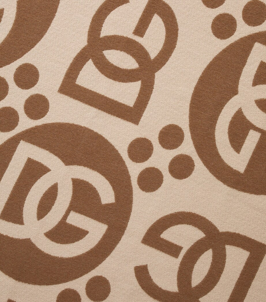 Dolce&Gabbana wool logo jacquard throw blanket 140cm x 180cm - British product