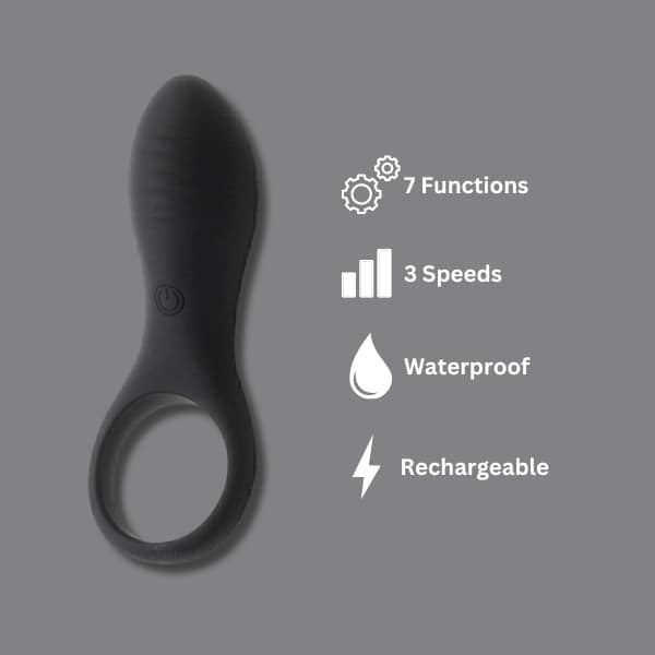 Loving Joy rechargeable silicone vibrating cock ring (British brand)