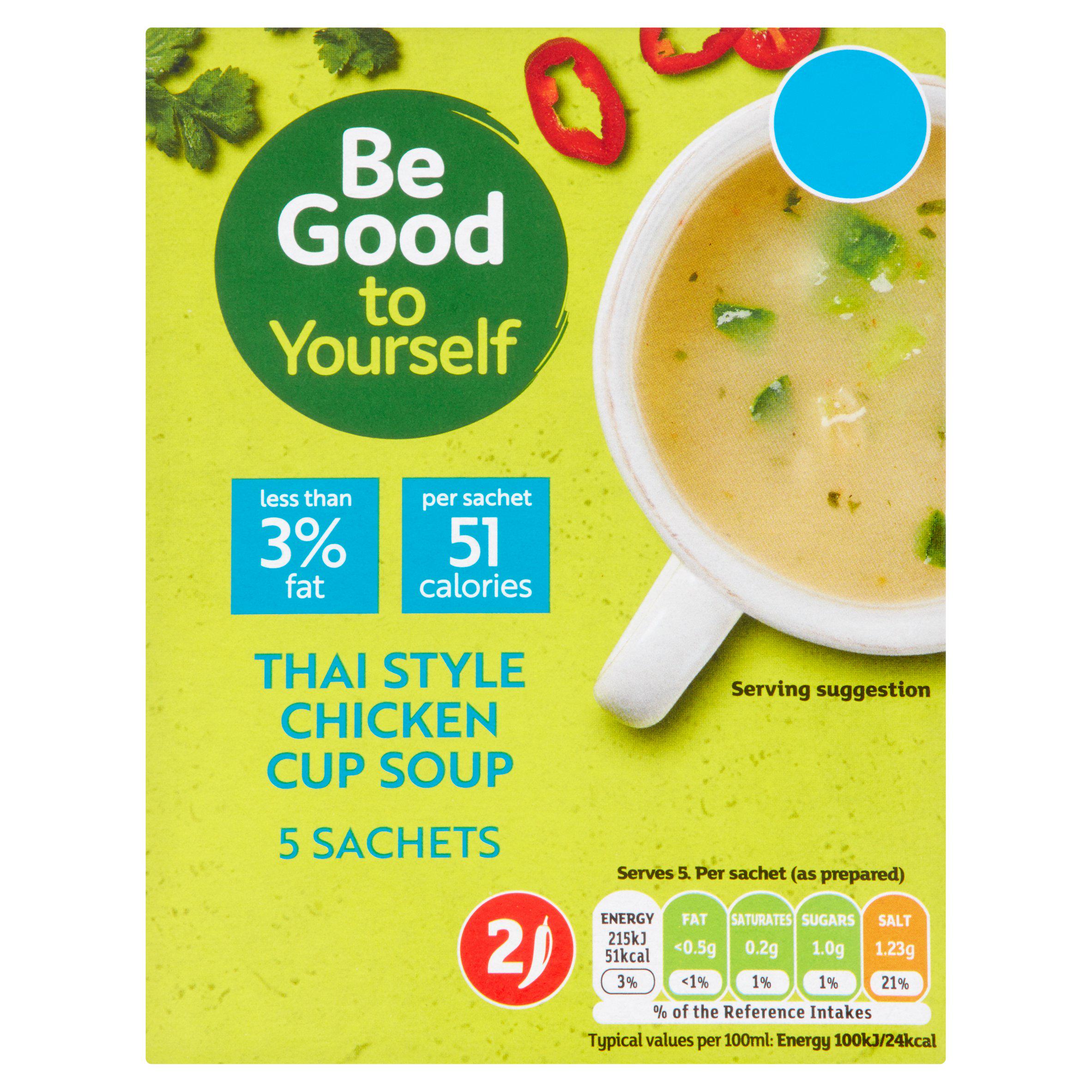 Sainsbury's Be Good to Yourself Thai Style Chicken Cup Soup 5x15g Soups Sainsburys   