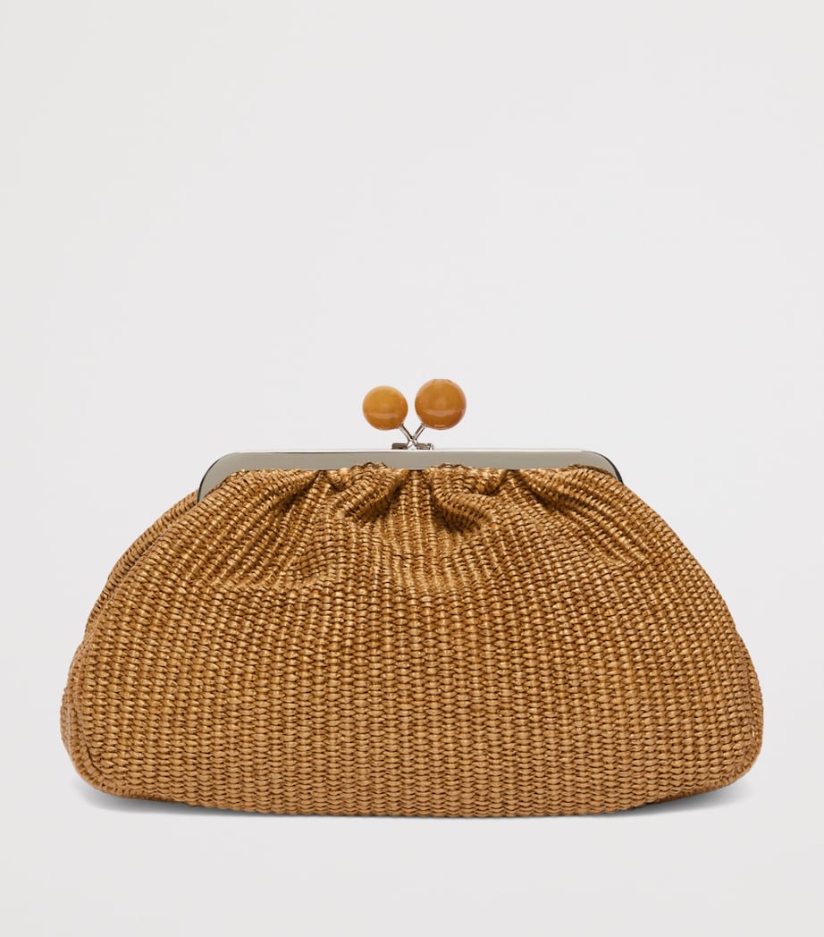Weekend Max Mara woven Pasticcino clutch bag 21cm (British brand)