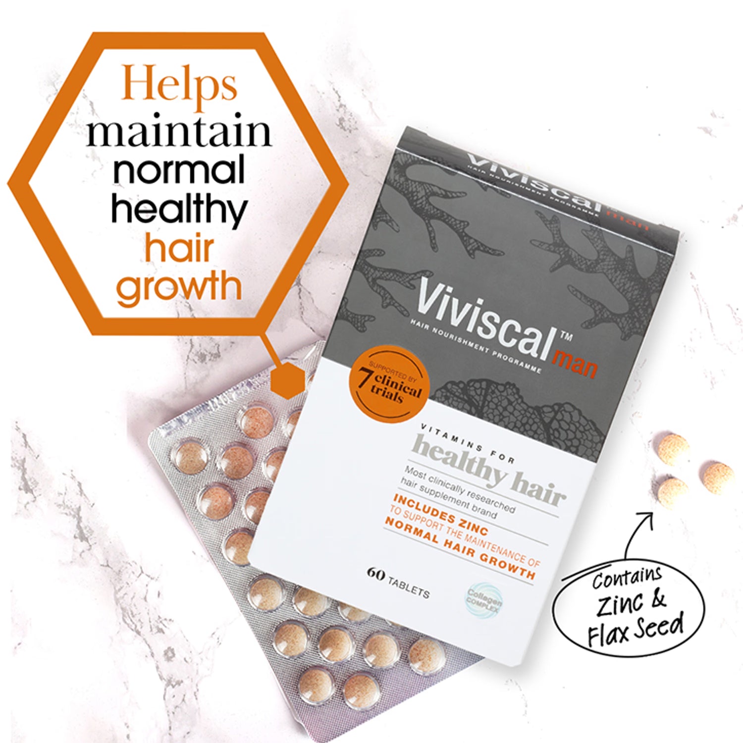 Viviscal Man Healthy Hair Vitamins 60 Tablets (British brand)