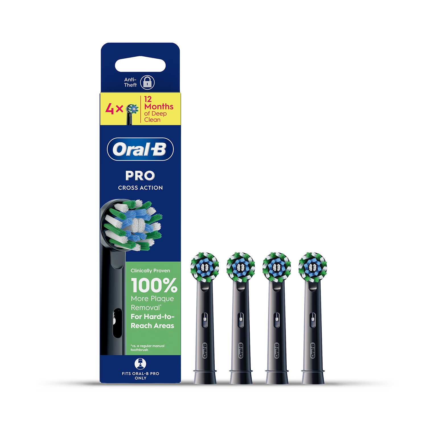 Oral-B Cross Action toothbrush heads 4 count - British product