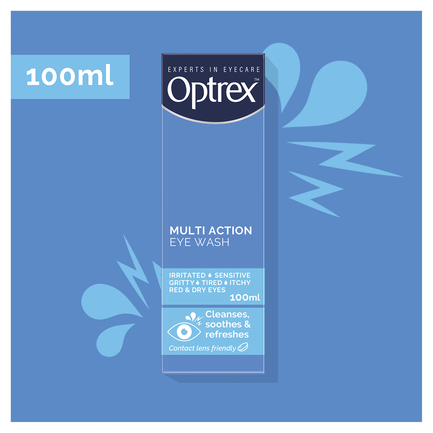 Optrex Multi Action Eye Wash with Flexiseal Eye Bath (British brand)