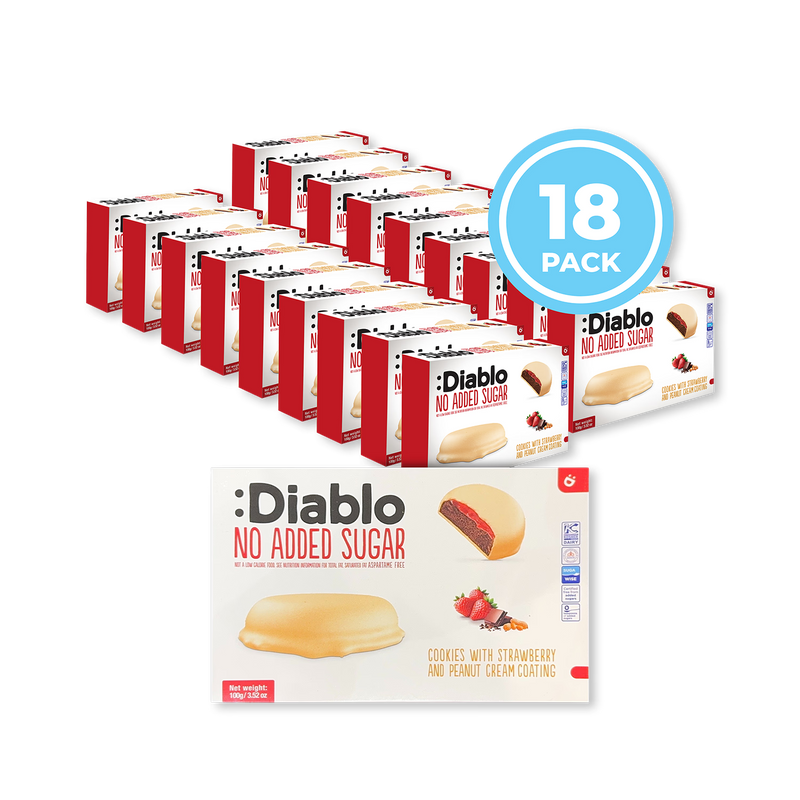 Diablo no added sugar cookies strawberry peanut 100g (British brand)