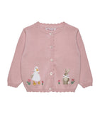 Trotters cotton duck and bunny cardigan for infants 3-24 months (British brand)