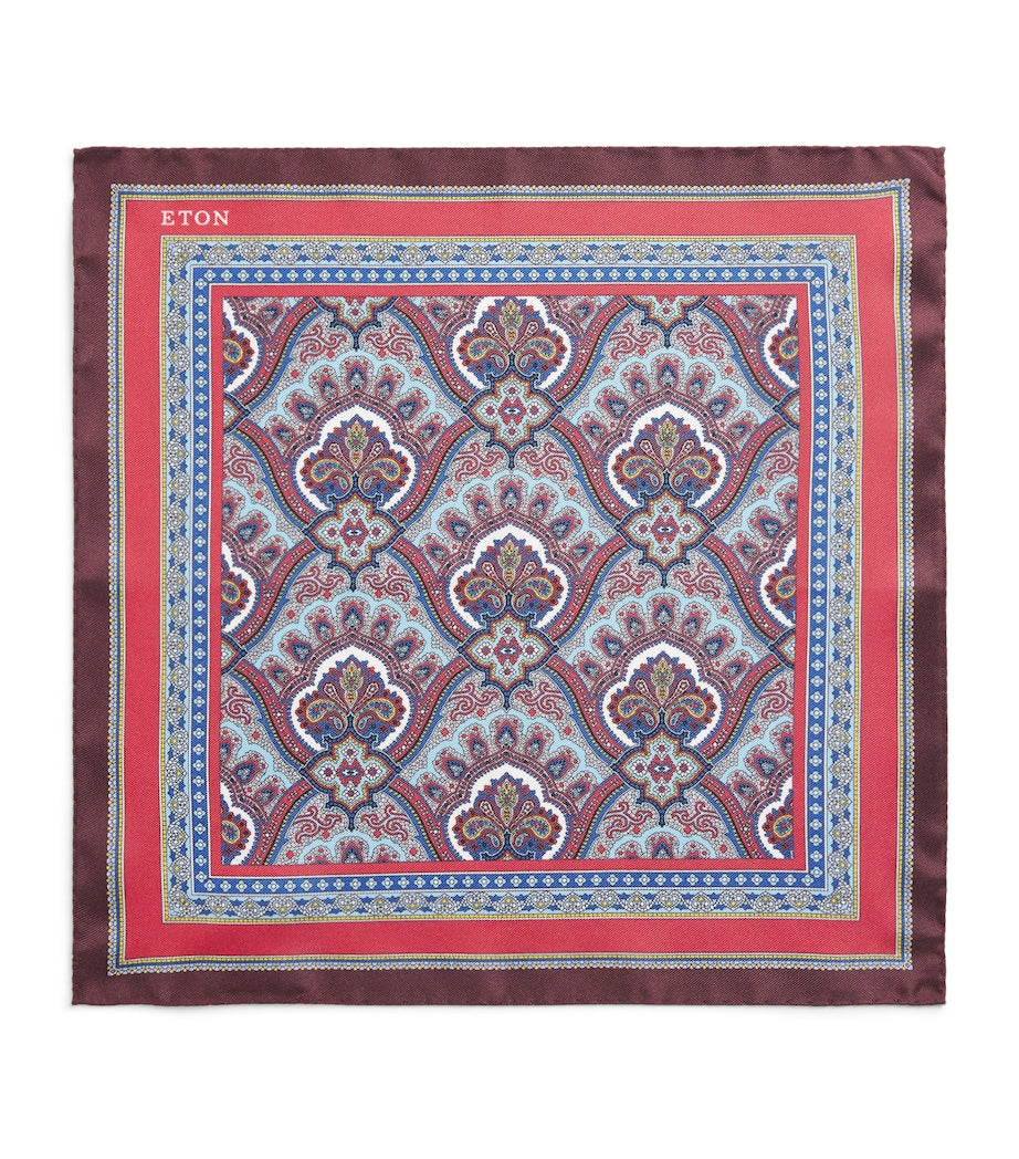 Eton silk paisley pocket square 33cm (British brand)