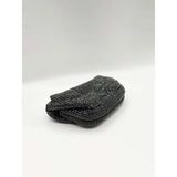 SVNX crystal pouch clutch bag in black, imported from the UK