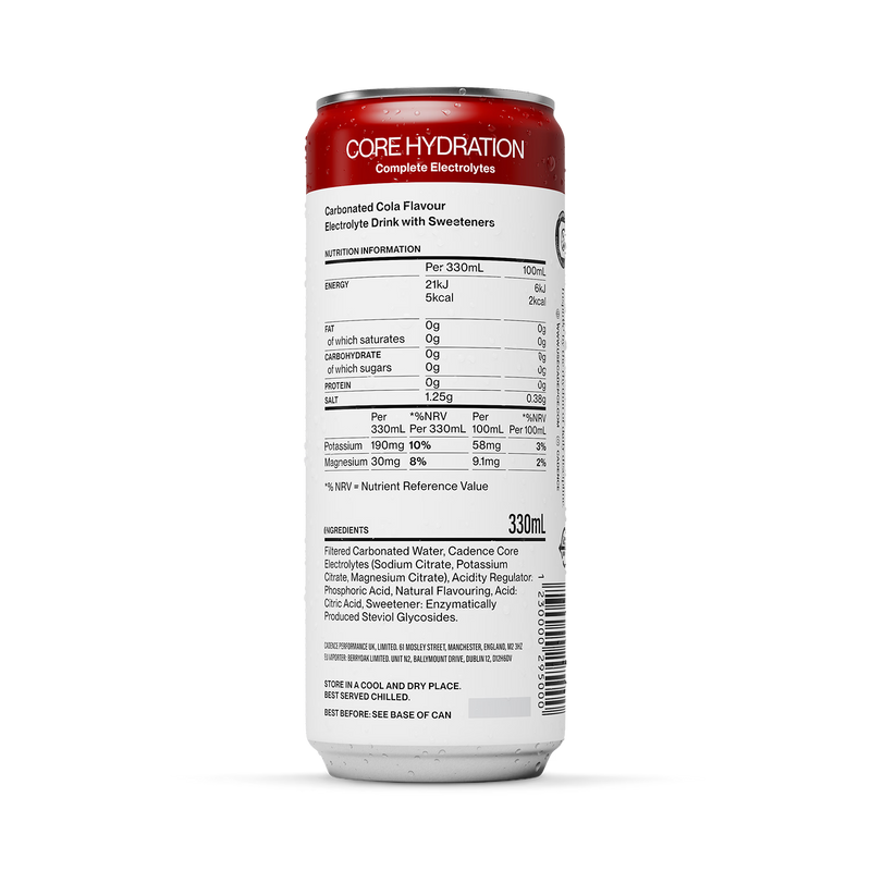 Cadence Core Hydration Sugar Free Cola 330ml, UK version