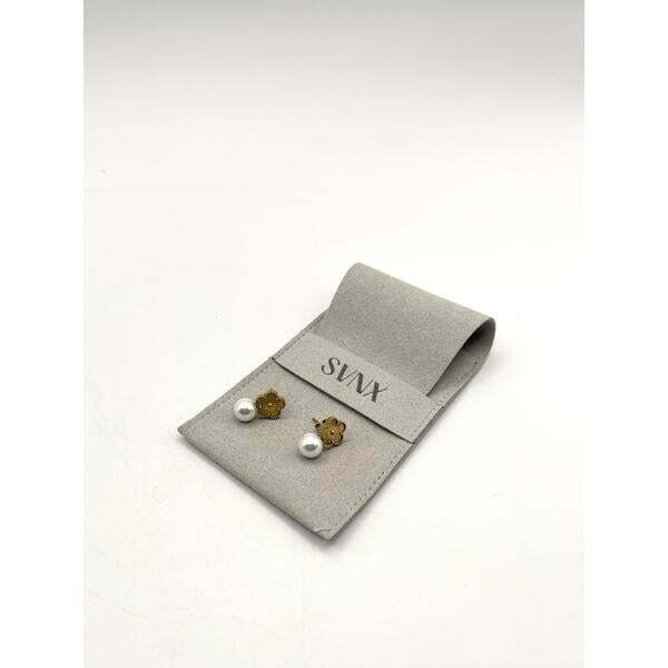 SVNX clover pearl earrings in gold - British product