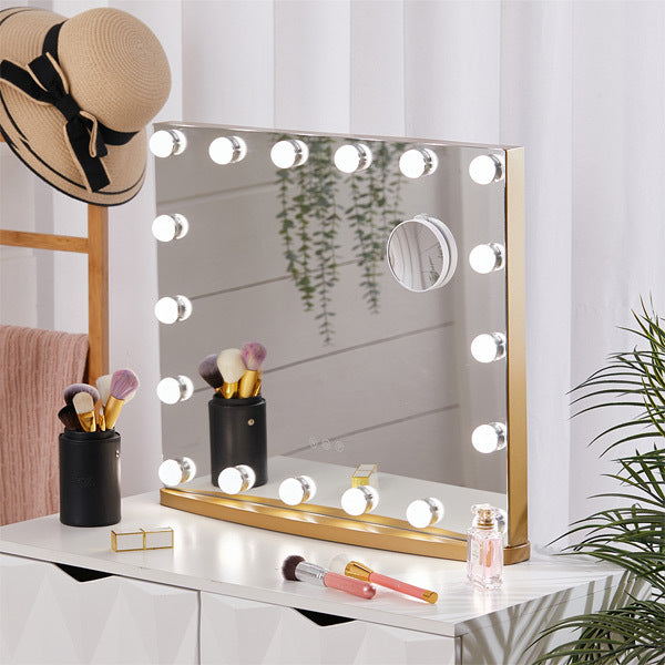 Livingandhome LED metal makeup mirror with magnifier 58cm, UK version