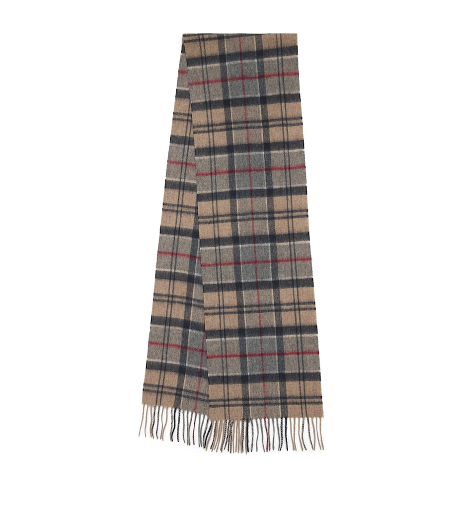 Barbour wool-cashmere tartan scarf 195cm x 30cm, imported from the UK