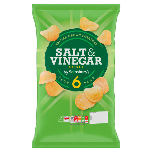 Sainsbury's Salt & Vinegar Crisps 6x25g GOODS Sainsburys   