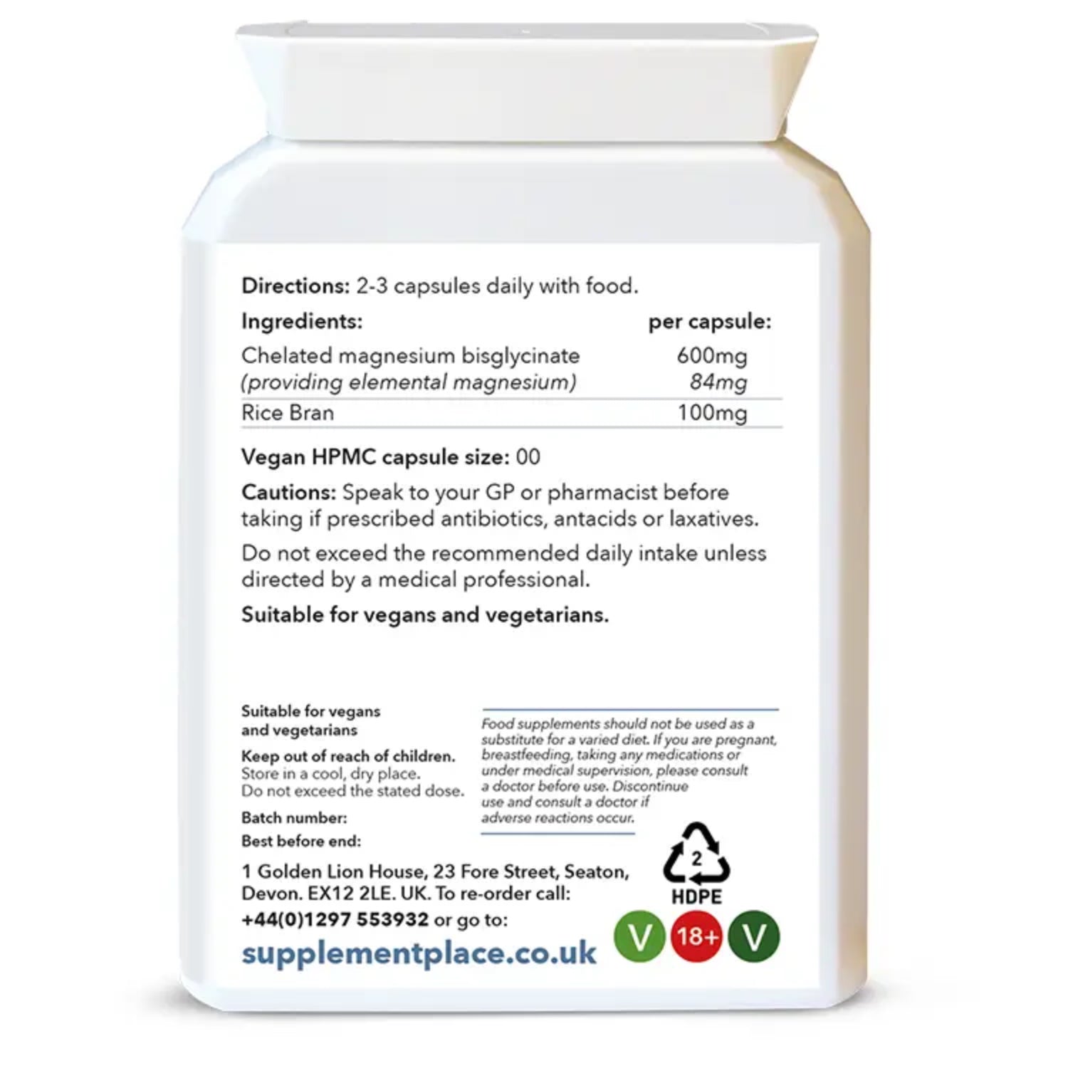 Supplement Place Magnesium Malate 560mg 60 capsules - British product