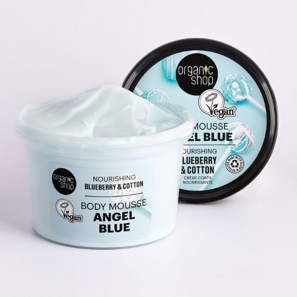 Organic Shop Angel Blue Body Mousse Blueberry Cotton 250ml, imported from the UK