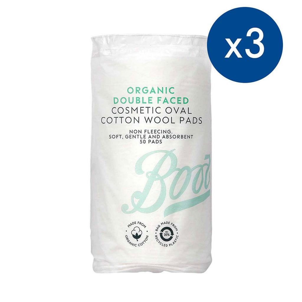 Pack of 3 Boots double faced oval cotton wool pads 50