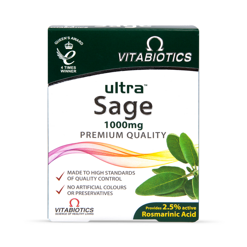 Vitabiotics Sage tablets Ultra 1000mg 30 pack (British brand)