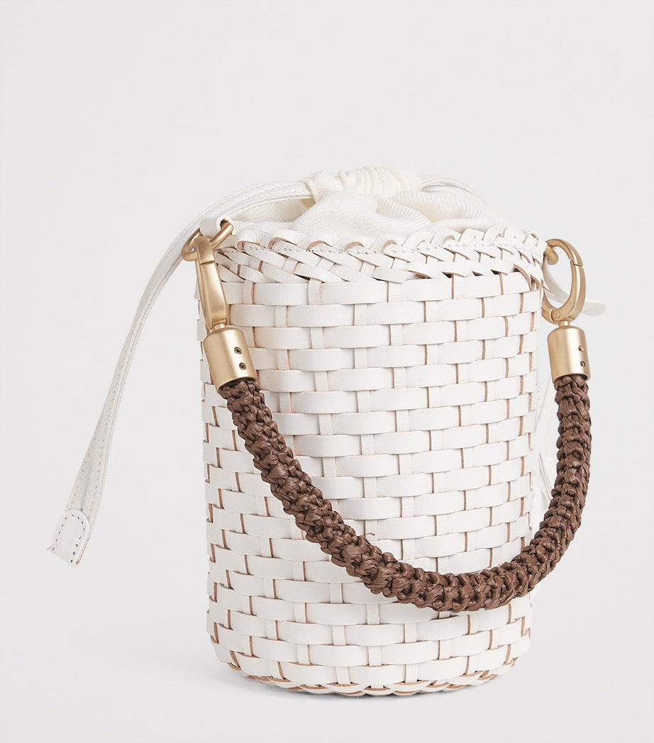 Eleventy woven bucket bag in buffalo leather, UK version