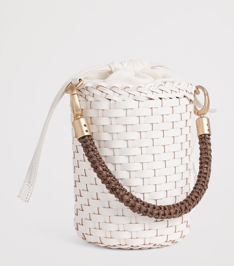 Eleventy woven bucket bag in buffalo leather, UK version