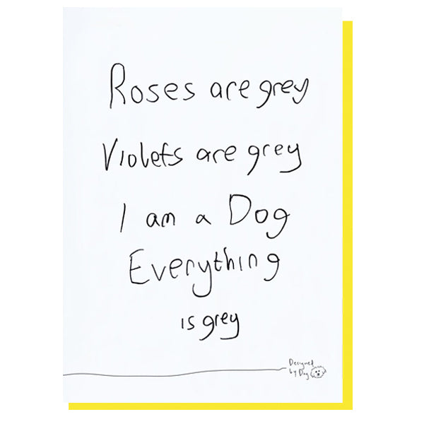 Paper Plane Roses Are Grey anniversary card (British brand)