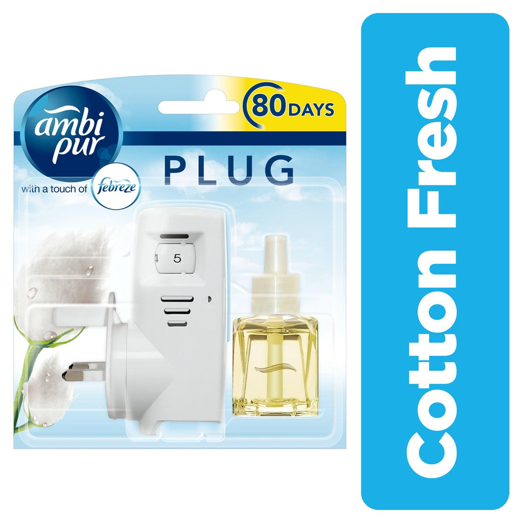 Febreze Ambi Pur Plug In Air Freshener Starter Kit Cotton Fresh